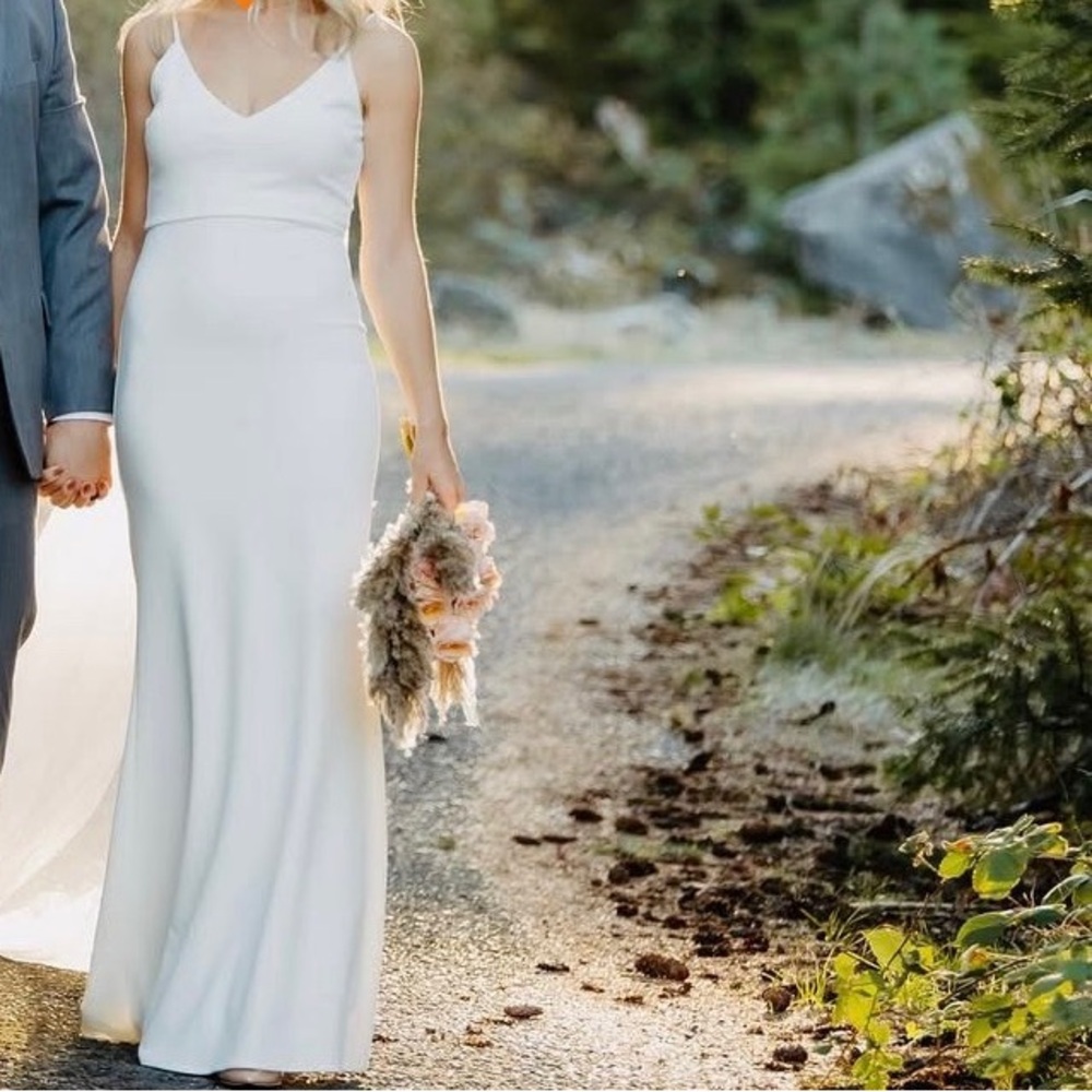 Lulus White Mermaid Sleeveless wedding Dress